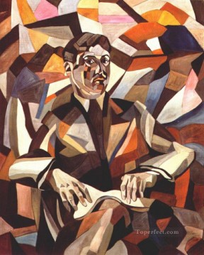 キュービズム Painting - 自画像 1912 年 アリスタルフ・ヴァシレーヴィチ・レントゥロフ キュビズム抽象